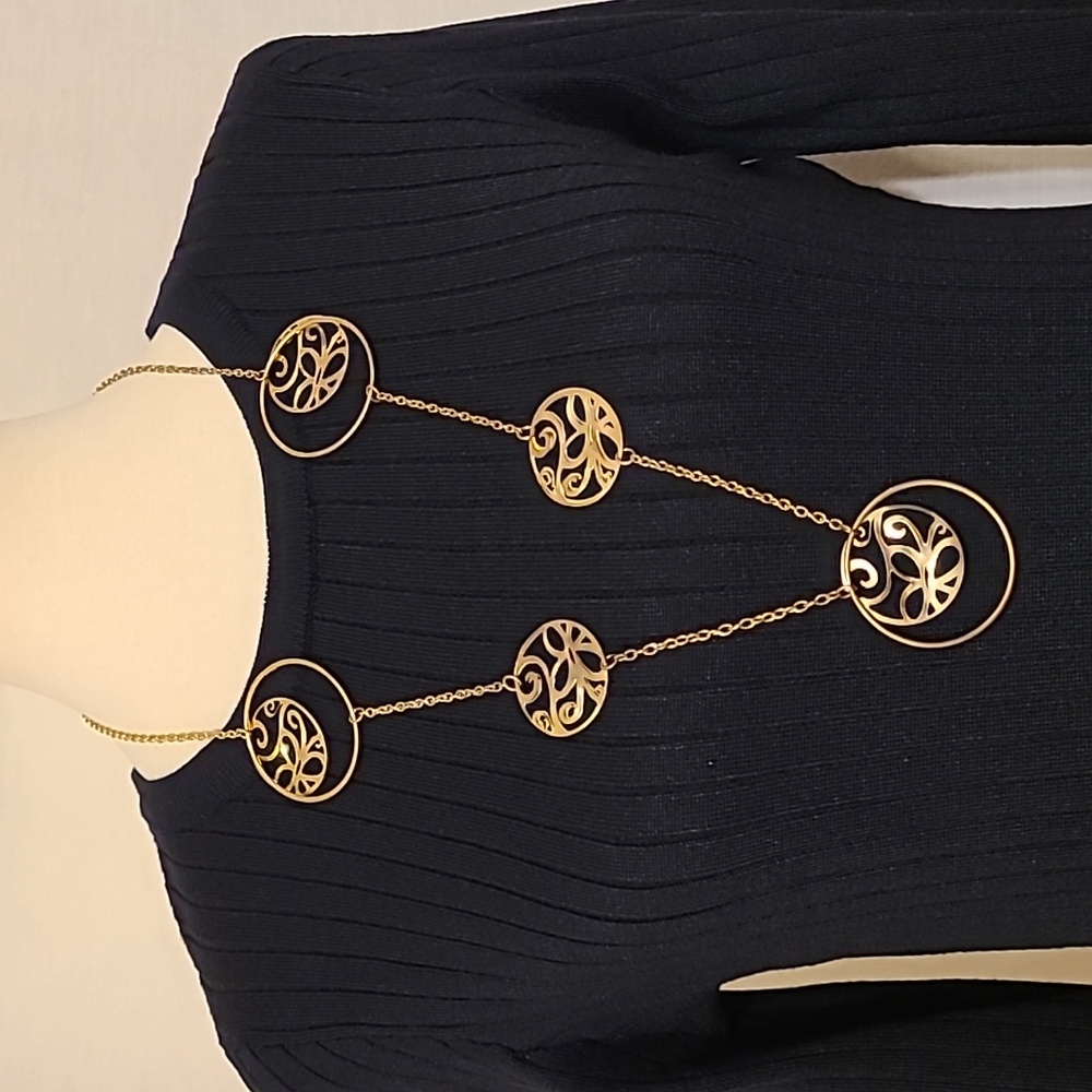Gold Art Nouveau Intricate Design Necklace
